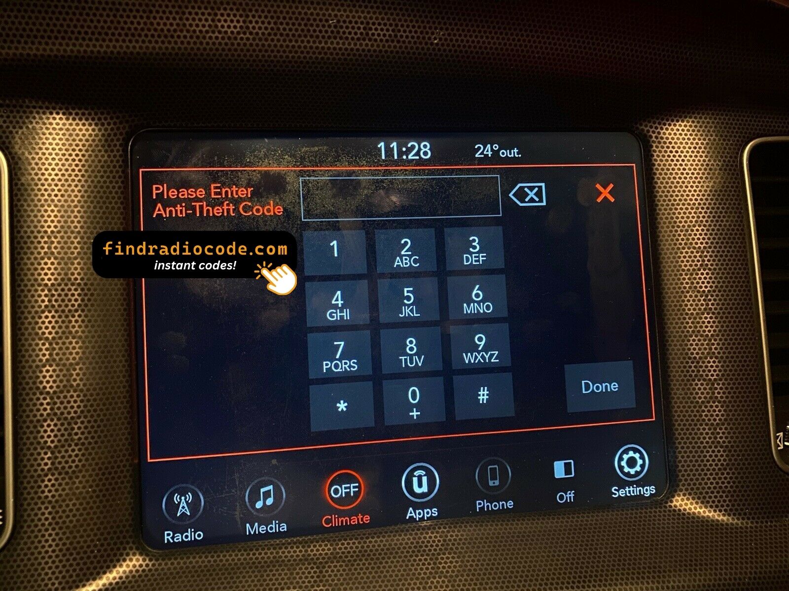 Chrysler Uconnect 7.0 UKG VP2_7 Delphi
 4 digit unlock code for this radio